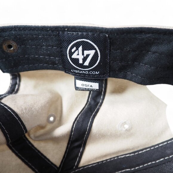 47 Brand Chicago Blackhawks Factory Faded Distressed Strapback Hat OS Tan / Red - Picture 8 of 8